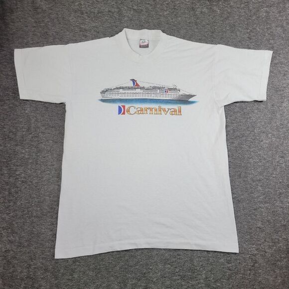 Vtg Carnival Cruise Ship Logo Shirt Size L Single Stitch Like New Condition - Picture 1 of 12